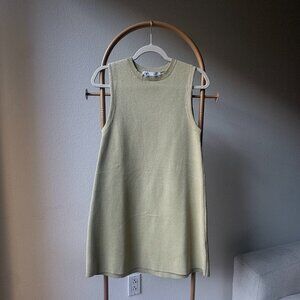 ZARA Olive Green Sleeveless Knit Mini Dress